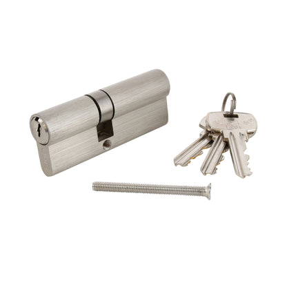 Cilindro Odis Llave-Llave Estándar 80mm (35-45) Leva Centrada Plata.