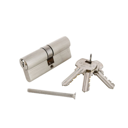 Cilindro Odis Llave-Llave Estándar 70mm Plata Satinado 6 Combinaciones