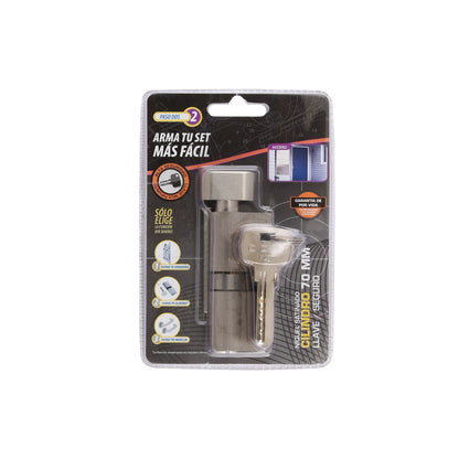 Cilindro Odis Llave-Seguro Punto 70mm (35-35) 6 Combinaciones Plata