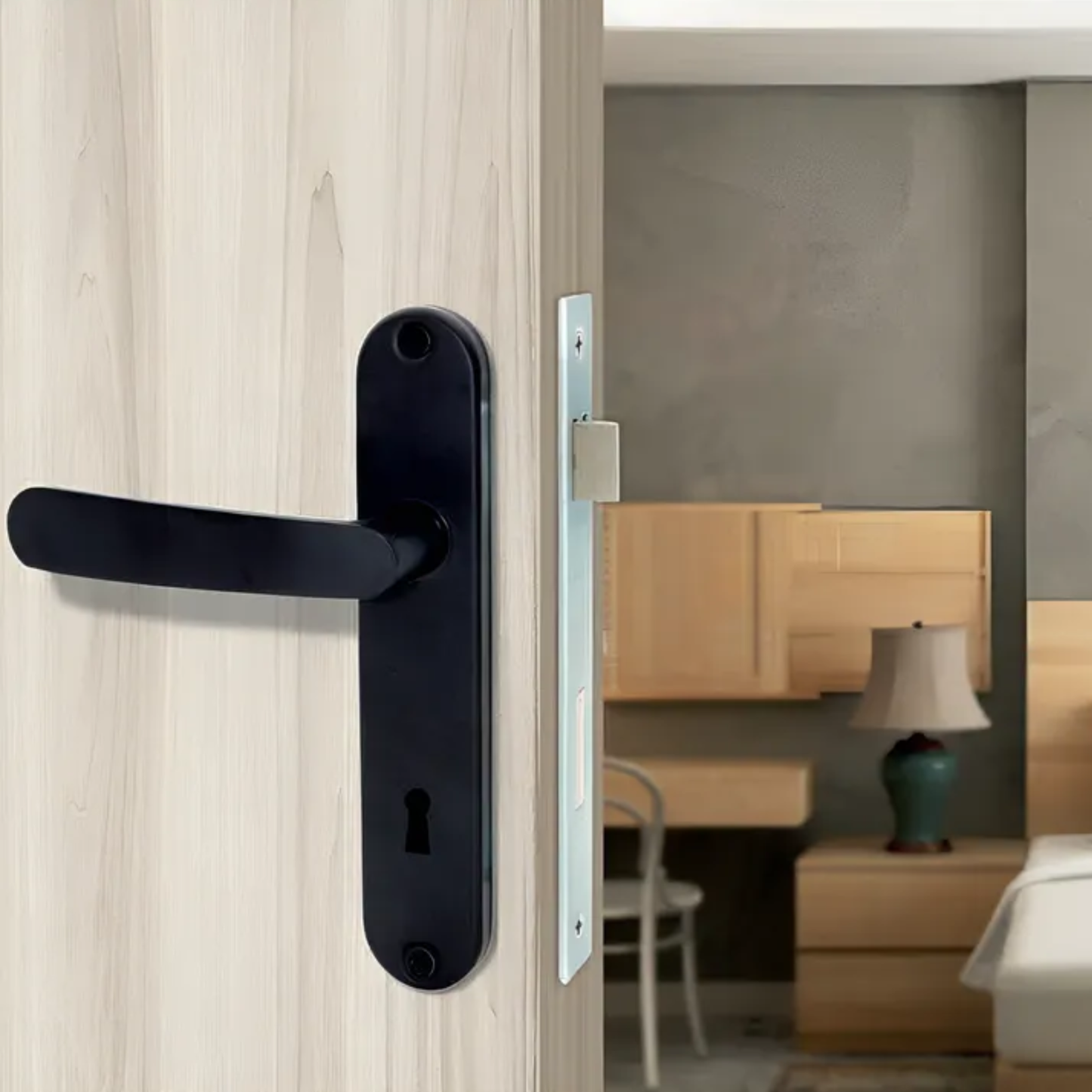 Cerradura Embutir Odis Simona 7040 Dormitorio - Negro