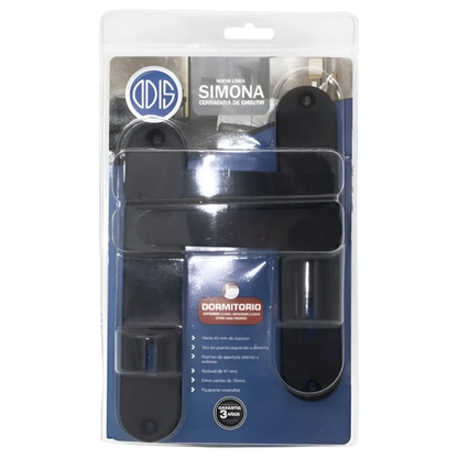 Cerradura Embutir Odis Simona 7040 Dormitorio - Negro