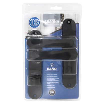 Cerradura Embutir Odis Simona 7040 Baño - Negro