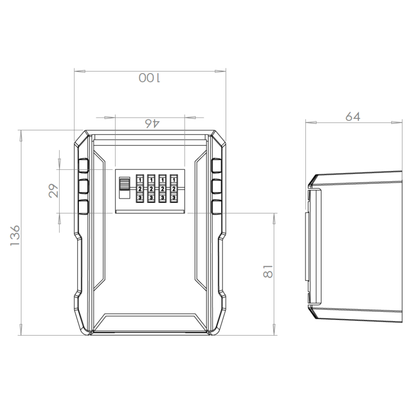 Caja Guarda Llaves XL con clave 130x100x65mm