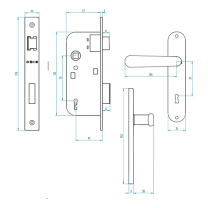 Cerradura Embutir Odis Simona 7040 Dormitorio - Beige