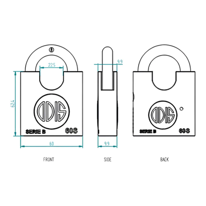 Candado Odis Serie B 60mm con Hombros