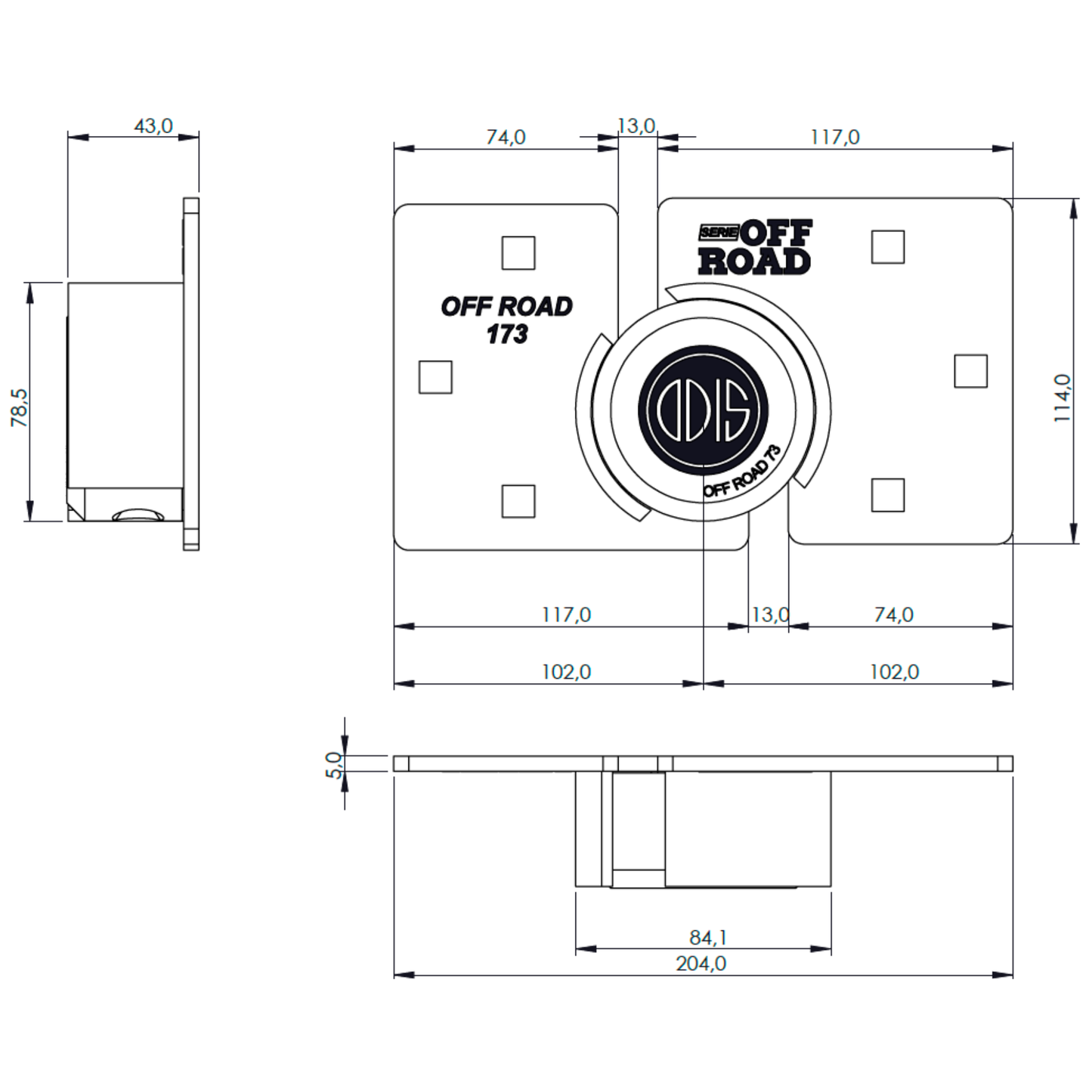 Candado Cerradura Odis Vanlock Off Road 173 para camionetas de puertas abatibles