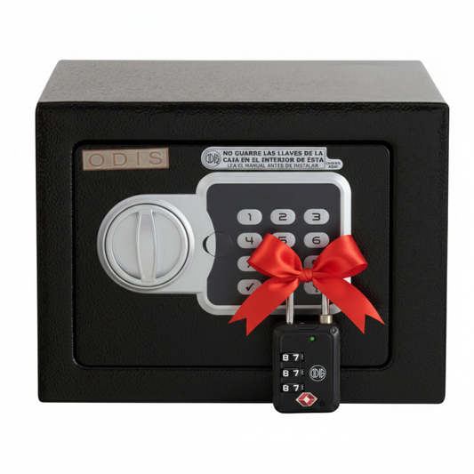 Caja Fuerte De Seguridad Digital Odis 4,2 Lts + Candado Tsa Negro De Regalo