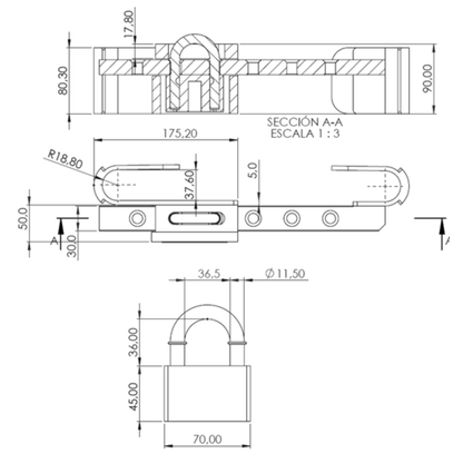 Candado para Contenedor Desmontable