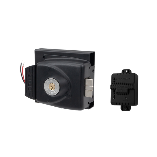 Kit Eléctrico Simple: Cerradura Exterior Eléctrica Sobreponer Odis 783 + Transformador