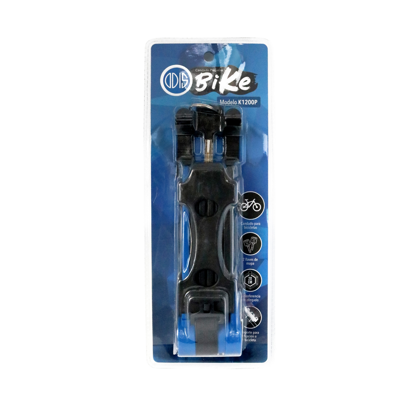 Candado Bicicleta Plegable Odis Bike K1200P - Llave Mapa