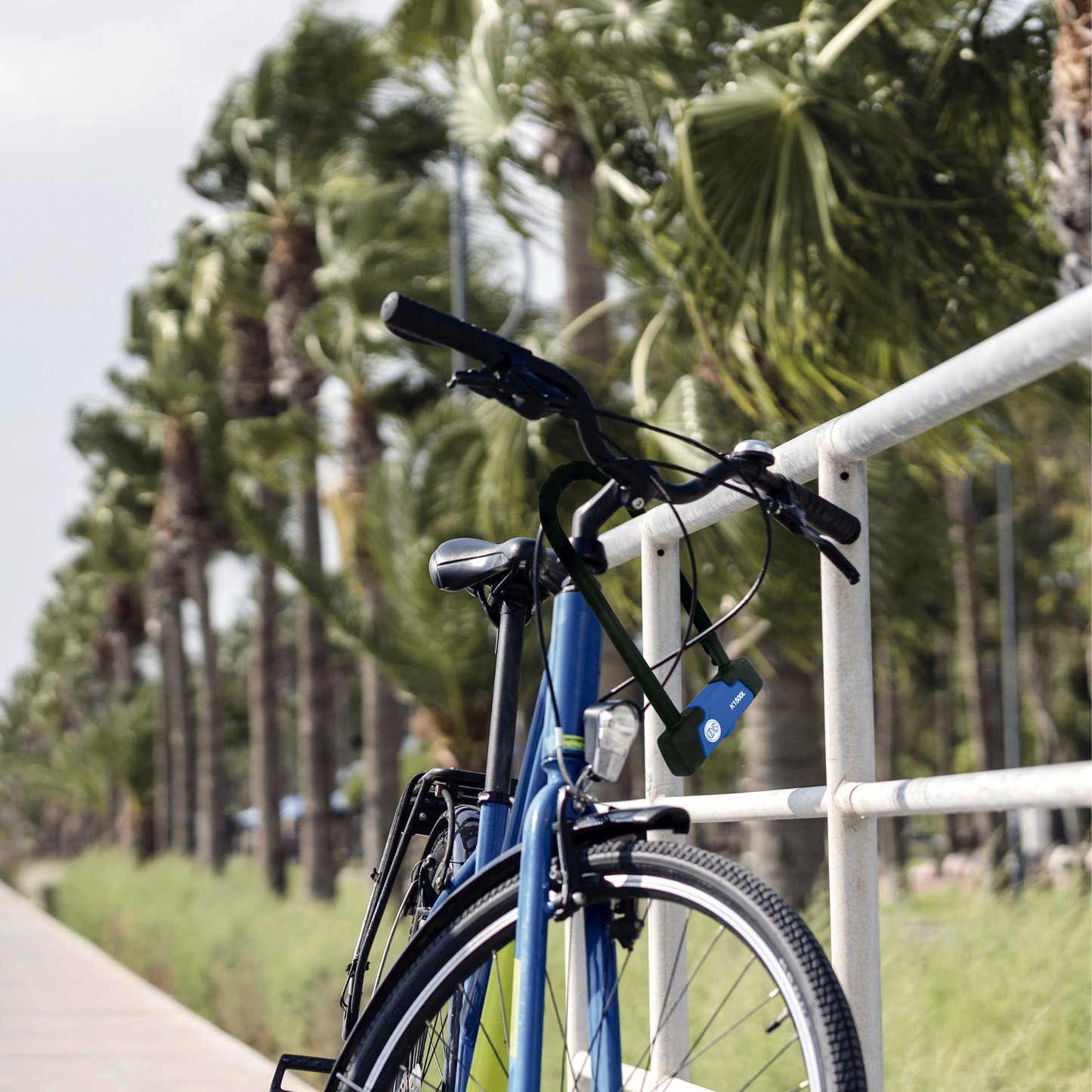 Candado Bicicleta U Lock Odis Bike K1500L 15x285mm Negro Azul Llave Mapa