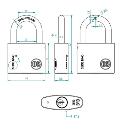 Candado Odis Serie B 40mm