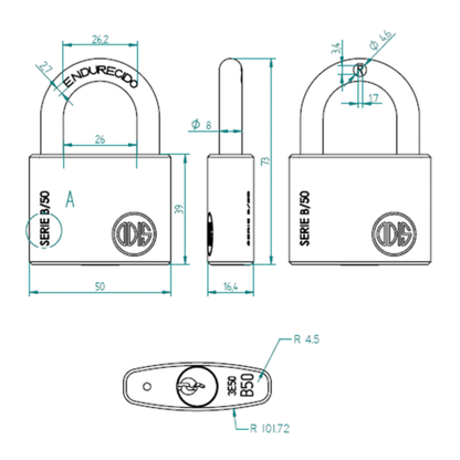 Candado Odis Serie B 50mm