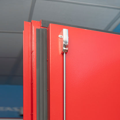 Barra Antipánico Alta Seguridad EXIDOR 704BD con 7 puntos para puerta de 2 hojas