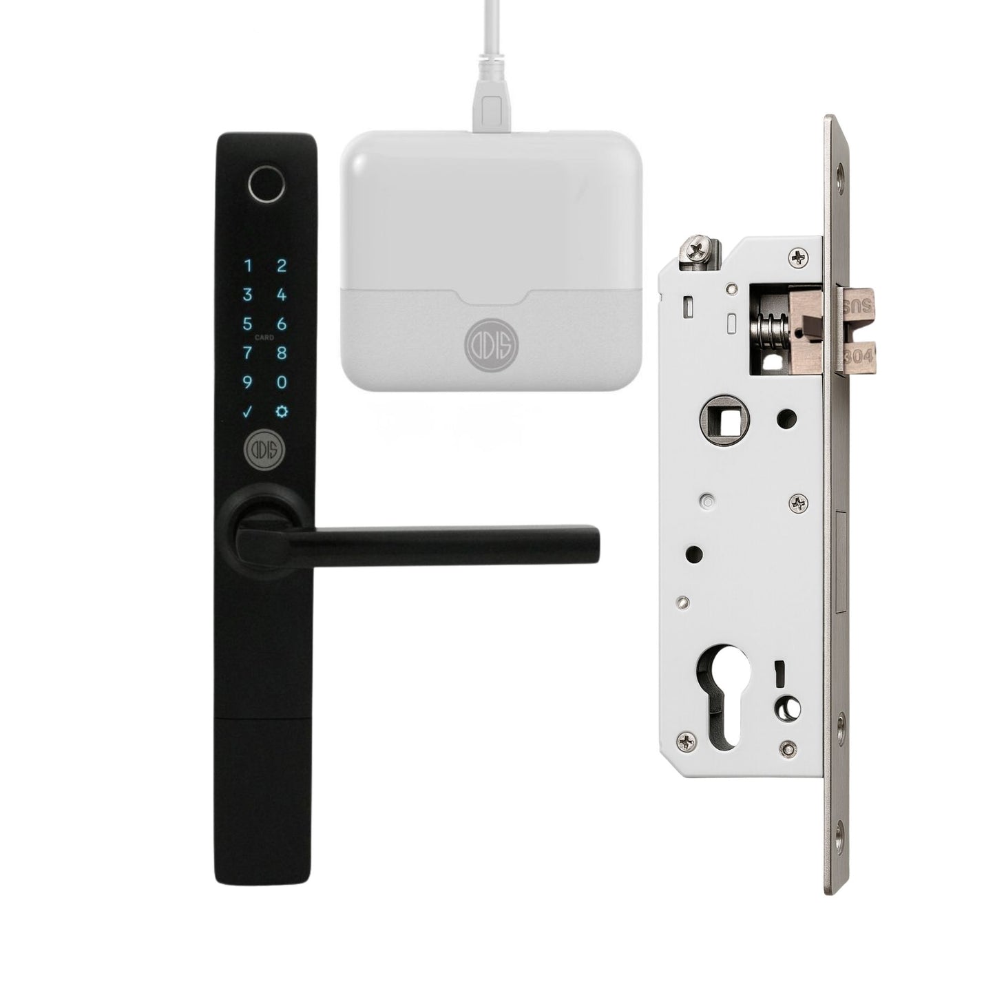 Pack Digital Compacto: Cerradura ODIS SMART 8900 + Hub + Cuerpo Embutir Compacto puertas aluminio