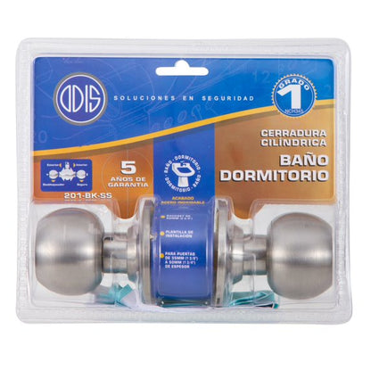 Cerradura Cilíndrica Odis 201 Baño - Plata