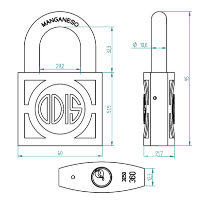 Candado Odis 360 60mm - Amaestrado