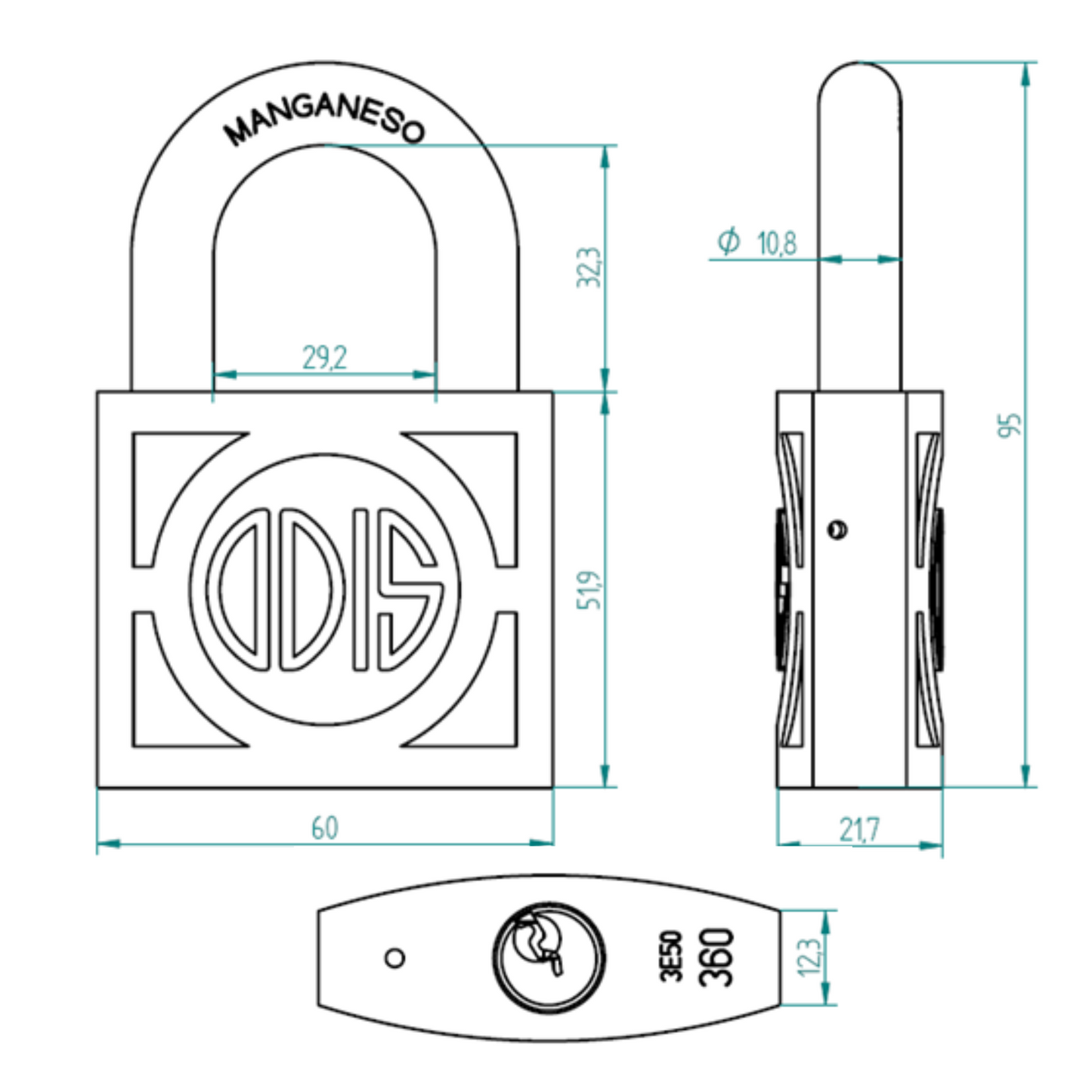 Candado Odis 360 60mm