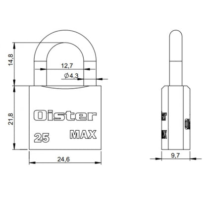 Candado Oister MAX 25mm