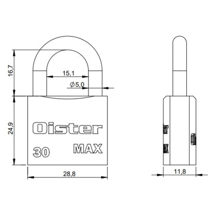 Candado Oister MAX 30mm