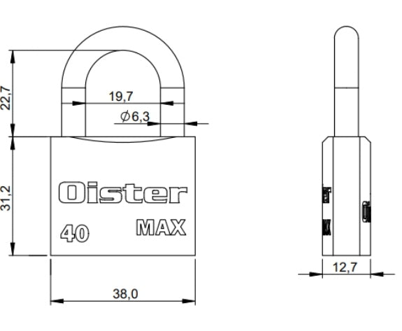 Candado Oister MAX 40mm