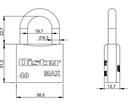 Candado Oister MAX 40mm