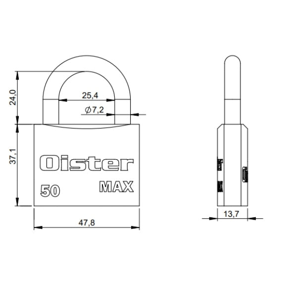 Candado Oister MAX 50mm