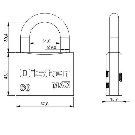 Candado Oister MAX 60mm