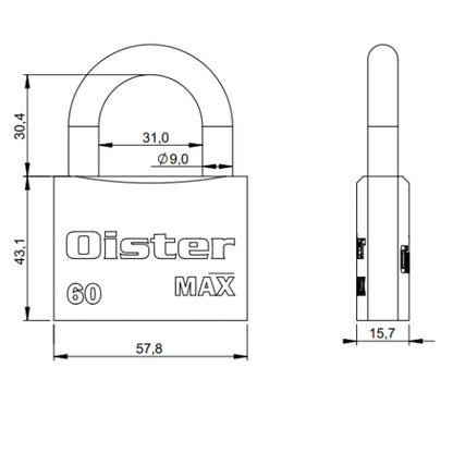 Candado Oister MAX 60mm