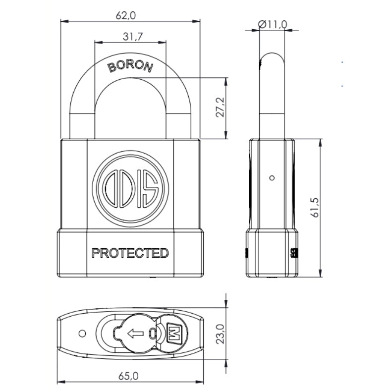 Candado Odis M60 Protected 63mm