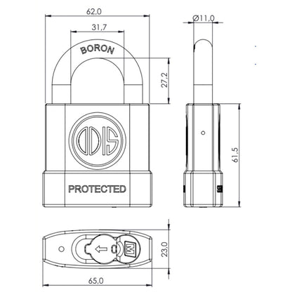 Candado Odis M60 Protected 63mm