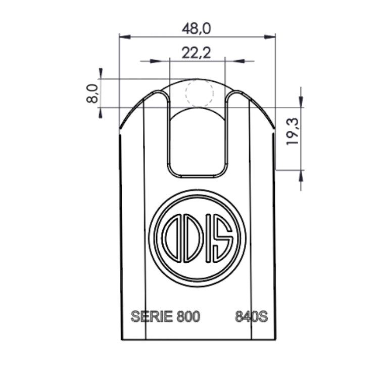 Candado Odis 840S con Hombros 40mm