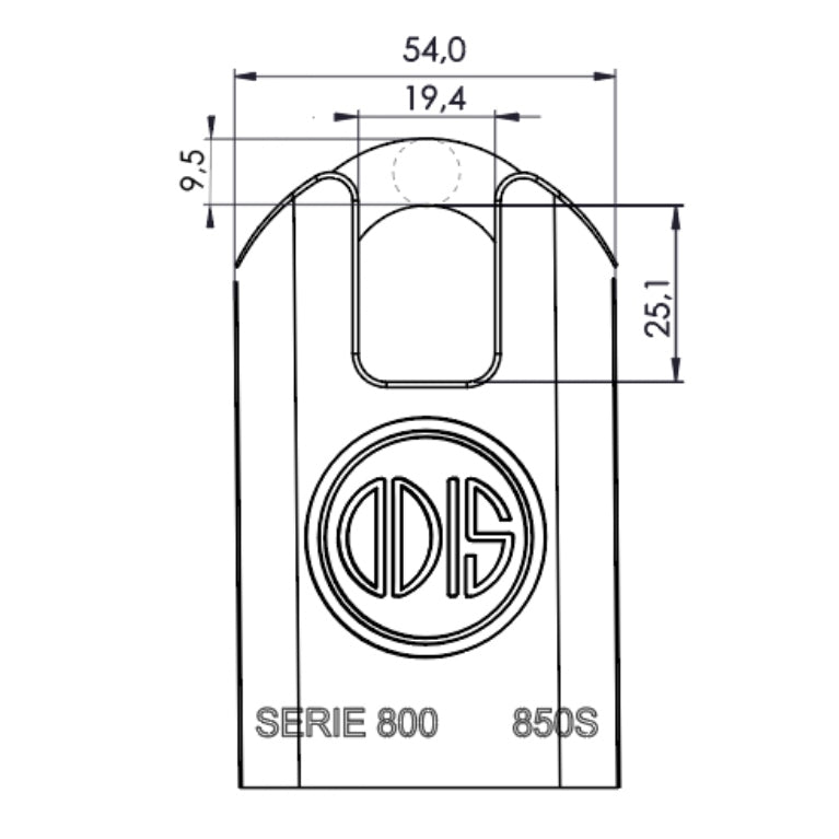 Candado Odis 850S con Hombros 50mm