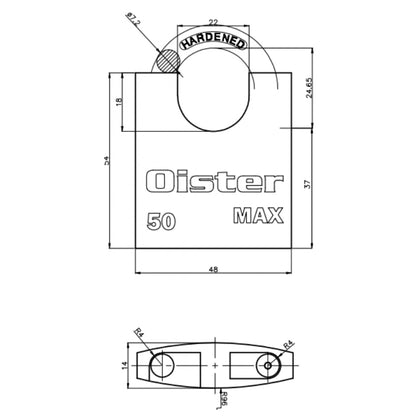Candado Oister MAX con Hombros 50mm