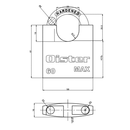 Candado Oister MAX con Hombros 60mm