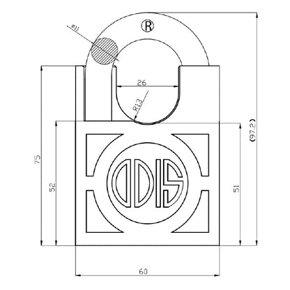 Candado Odis 360S con hombros 60mm - Amaestrado