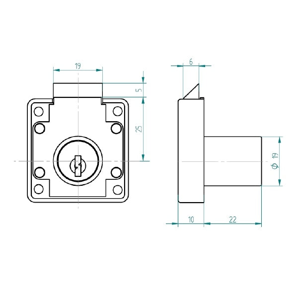 Cerradura para Muebles Odis Cajones 2239-1922