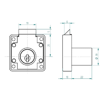 Cerradura para Muebles Odis Cajones 2239-1922