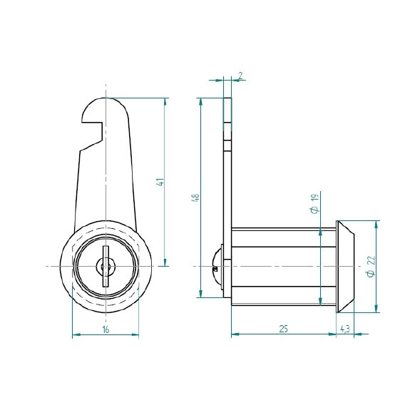 Cerradura para Muebles Odis Puerta 2102-1925