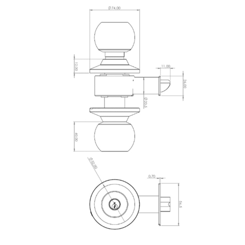 Cerradura Cilíndrica Oister 101 Simple Paso