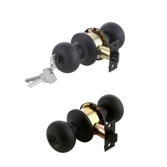 Kit Cilíndrica ODIS 206 Negro: Cerradura Dormitorio + Cerradura Baño