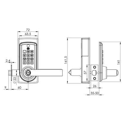 Cerradura Digital Odis con Manilla 6600 - Plata