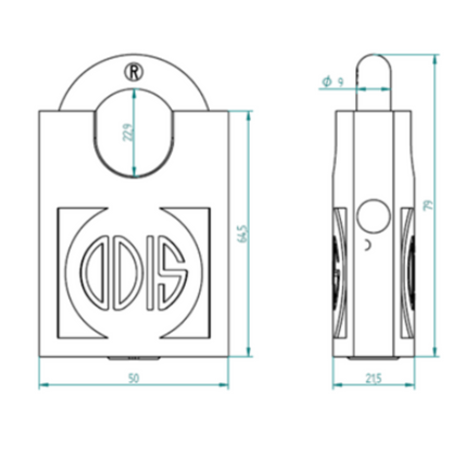 Candado Odis 550 con Hombros 50mm