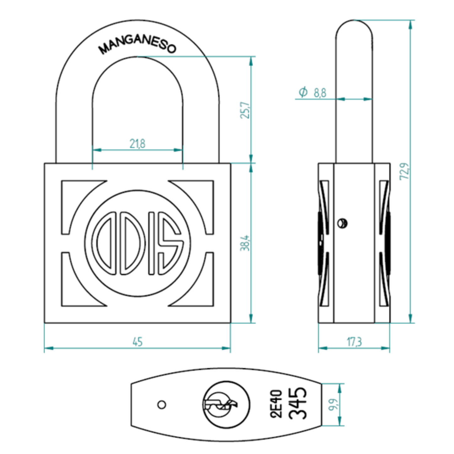 Candado Odis 345 45mm