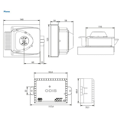 Kit Cerradura Sobreponer Eléctrica Odis 783 + Transformador + 2 Controles