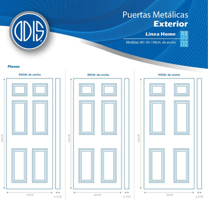 Puerta Residencial Metálica Línea Home Maple 90 x 200cms