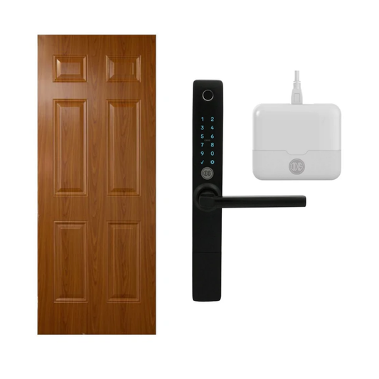 Pack Digital Ciprés: Puerta Metálica 85x200cm + Cerradura Digital Inteligente Odis Smart 8900 + Hub