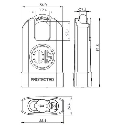 Candado Odis M50S Protected 54mm con Hombros