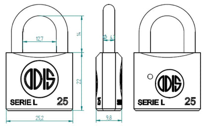 Candado Odis L25 25mm