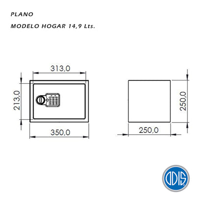 Caja Fuerte Residencial Odis 14,9 Lts